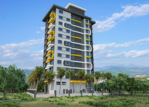 Квартирa 2+1 в красивом новом комплексе с инфраструктурой в 120 метрах от моря в районе Махмутлар