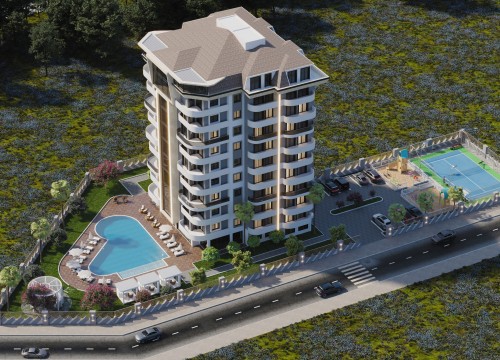 Роскошный комплекс по стандартам 5-ти звездочных отелей с видом на море, рядом с пляжем Инджекум, в районе Асаллар