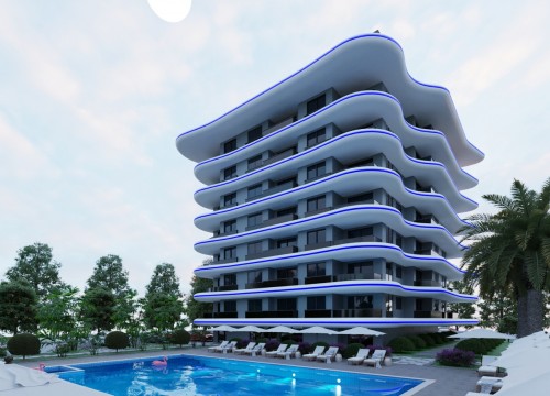 Уютные квартиры с видом на море в комплексе с инфраструктурой в районе Авсаллар