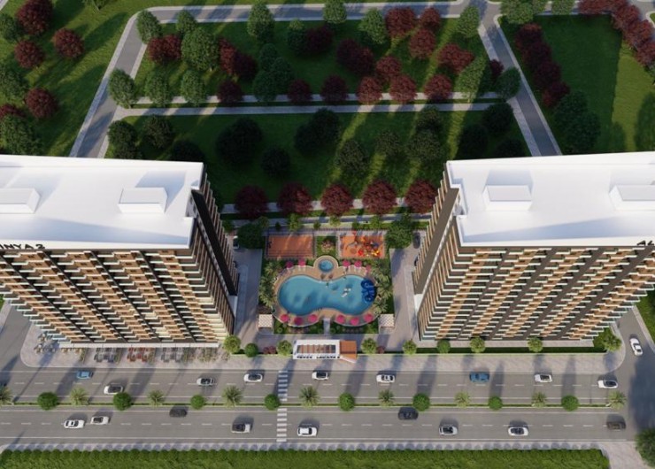 Новый многоэтажный комплекс  рядом с морем в Мерсине